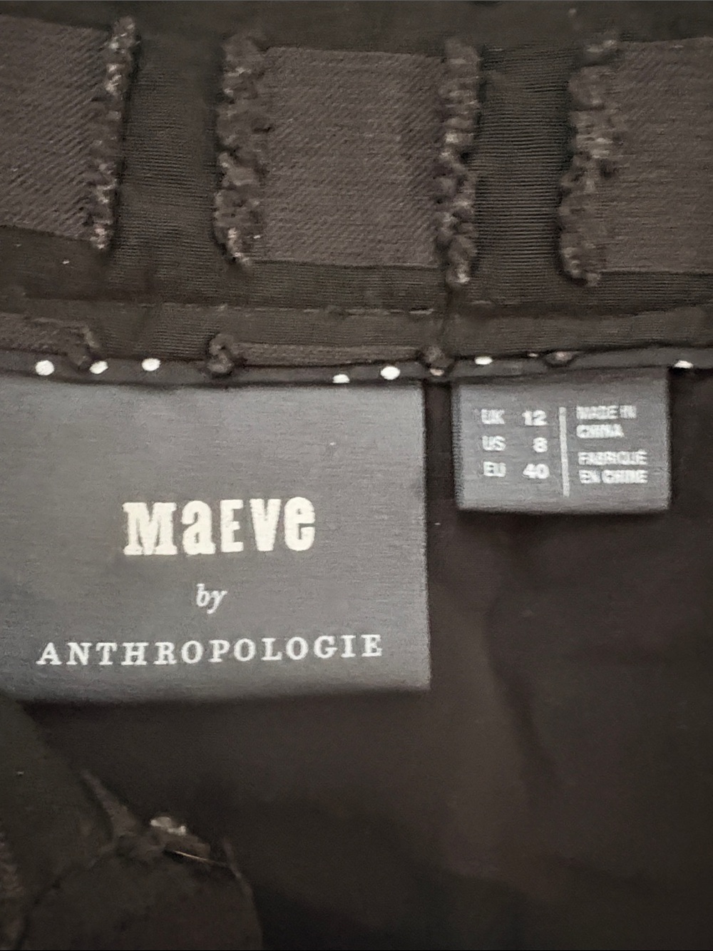 Anthropologie Maeve Black Maxi Skirt